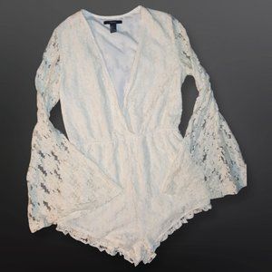 forever 21 white romper size L